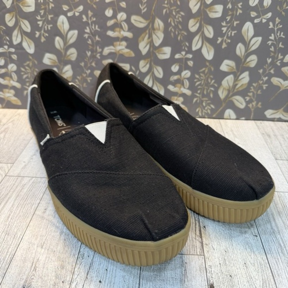 Toms Alpargata Indio Black Heritage Canvas Shoe‎ Sz 11 Women's